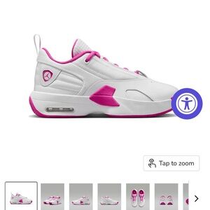Jordan Kids White and Pink Sneakers